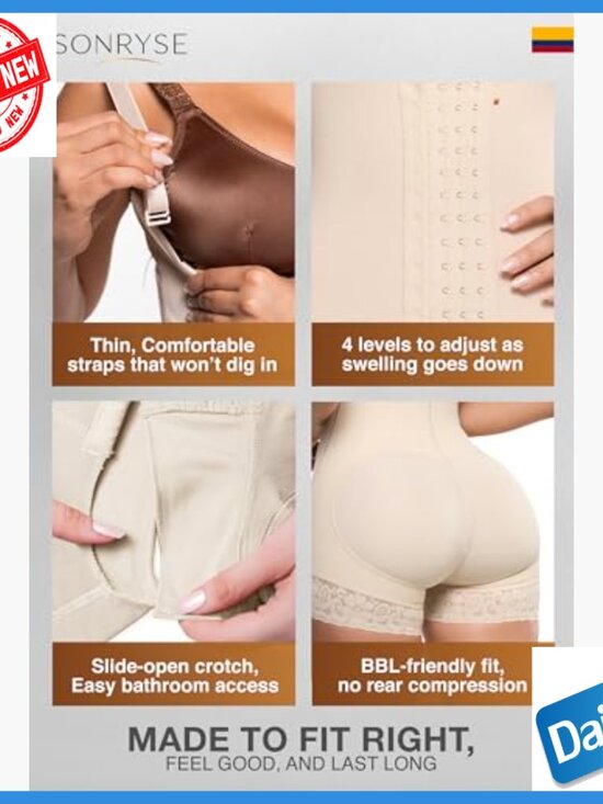 Stage 2 Compression Shapewear Bodysuit Medium Powernet Postpartum Recovery - Picture 3 of 7